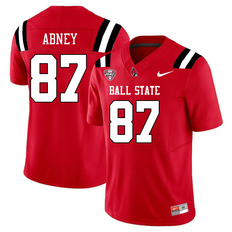 Ball State Cardinals #87 Christian Abney College Football Jerseys Stitched Sale-Cardinal